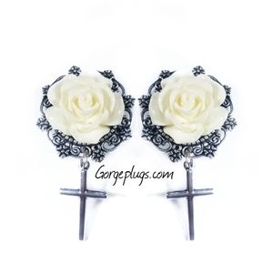 Cross Flower Dangle Plugs (0g-1")